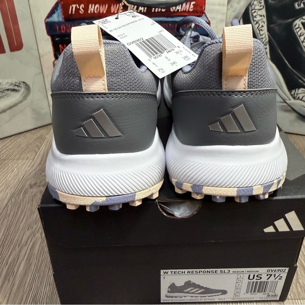 Adidas Tech Response SL 3.0 Women’s Golf Shoes Grey Silver Violet New Size 7-9.5 - Picture 3 of 11